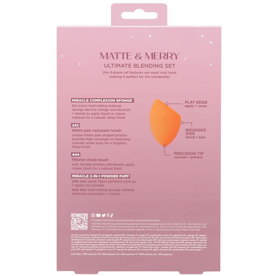 KIT DE PINC&Eacute;IS E ESPONJA REAL TECHNIQUES MATTE + MERRY